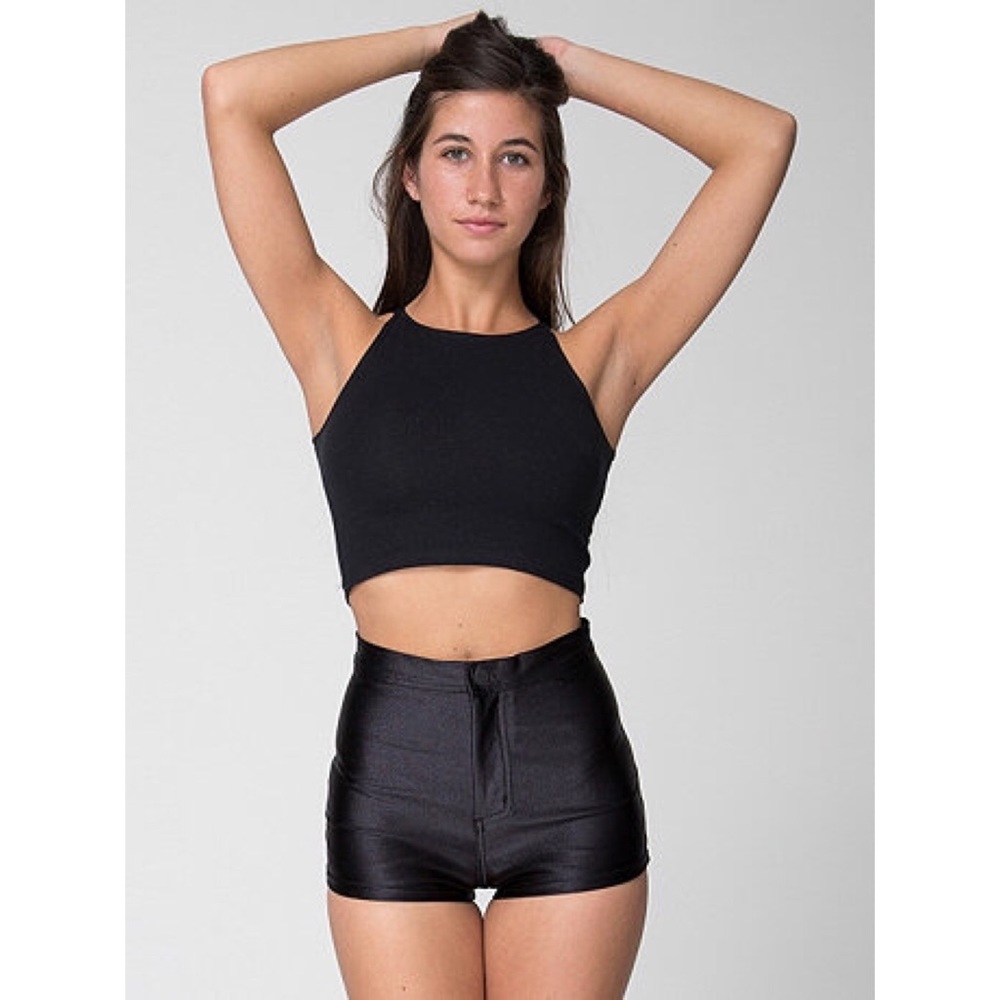 American Apparel black disco shorts